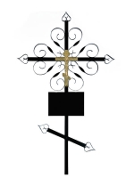 Крест металлический на могилу Завитушка